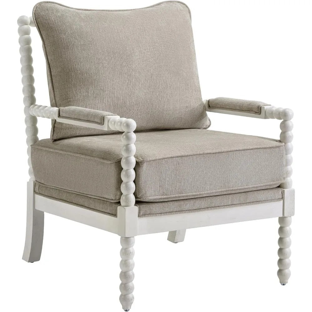 Wood Frame Spool High Resilience Cushion and Armrest Pads Chair